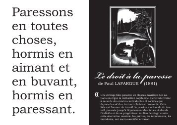 Le droit à la paresse [36p A5 format brochure ... - Infokiosques.net