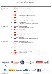 2012 World Rowing Masters Regatta Race details - Thursday, 06/09 ...