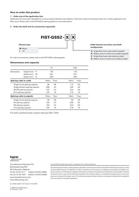 DATASHEET - FIST-GSS2 - FIST generic splicing shelf