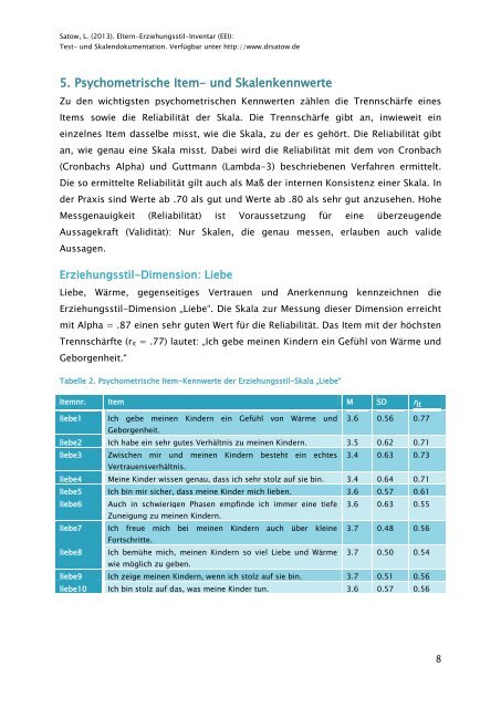 ausfÃƒÂ¼hrliche Test- und Skalendokumentation - ZPID