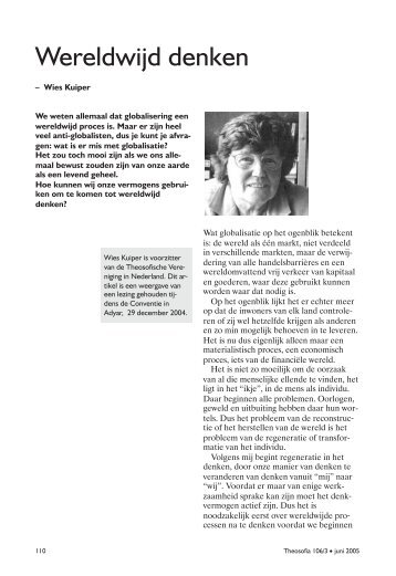 Werelwijd denken.pdf - Theosofische Vereniging in Nederland