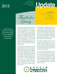 Volume 100, Fall 2012 - Austin Graduate School of Theology