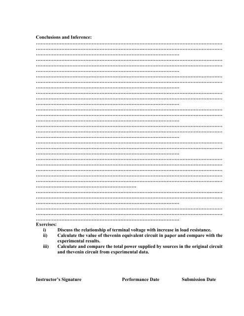 Verification of Superposition theorem and Thevenin's theorem