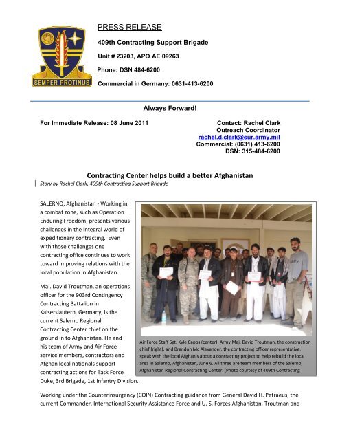 Training in Afghanistan - Home Page 409th Contracting Support ...