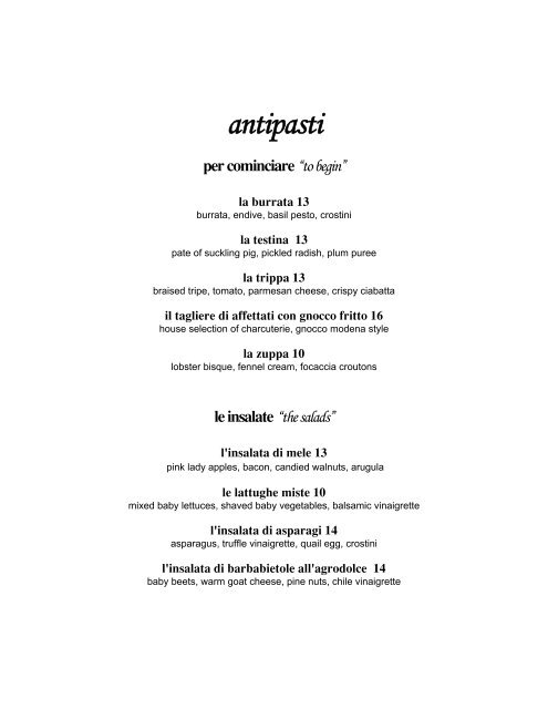 menu degustazione - Drago Centro