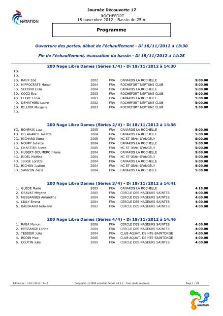 RÃ©sultats - Canard Rochelais