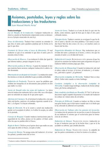 Panace@ - Revista de Medicina, Lenguaje y TraducciÃ³n - TremÃ©dica