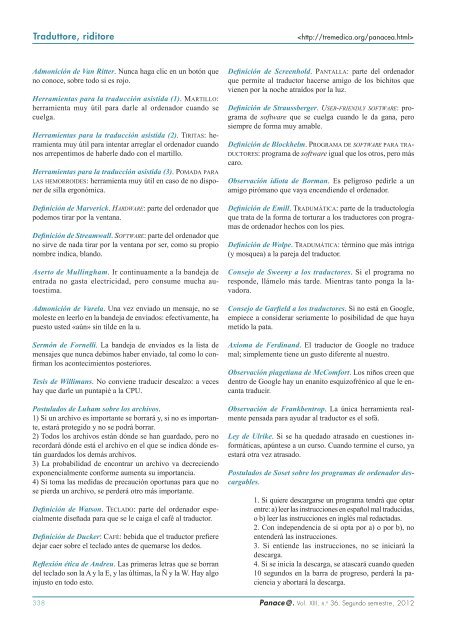 Panace@ - Revista de Medicina, Lenguaje y TraducciÃ³n - TremÃ©dica