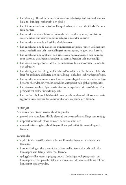 Läroplan för vuxenutbildningen 2012