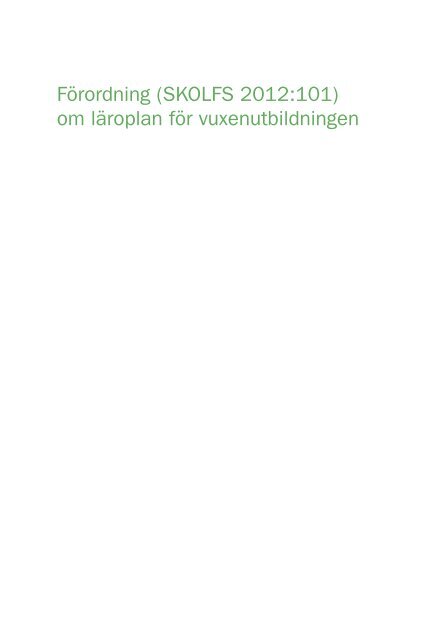 Läroplan för vuxenutbildningen 2012