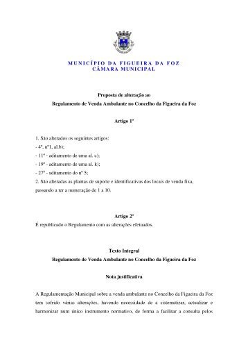 Regulamento de Venda Ambulante no Concelho da Figueira da Foz