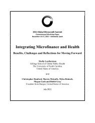 Integrating Microfinance and Health - Global Microcredit Summit 2011