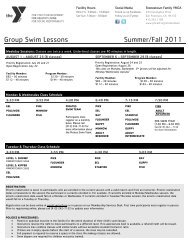 Group Swim Lessons Summer/Fall 2011 - YMCA of San Francisco