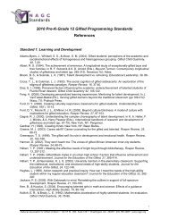 2010 Pre-K-Grade 12 Gifted Programming Standards ... - NAGC