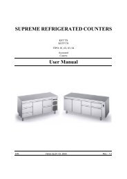 SUPREME REFRIGERATED COUNTERS User Manual