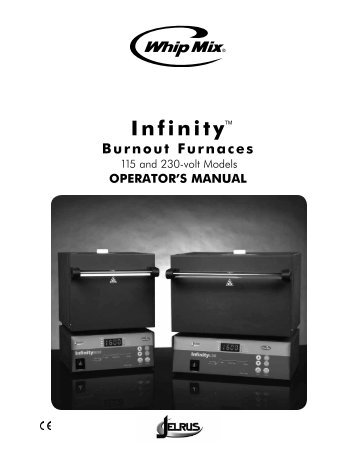 Infinity Operations Manual (96402,96403, 96406, 96407) - Whip Mix