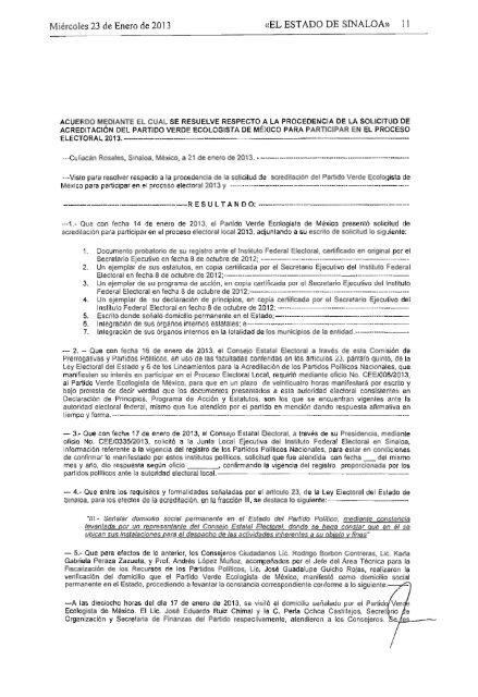 P.O.E 23/01/2013 - Gobierno del Estado de Sinaloa