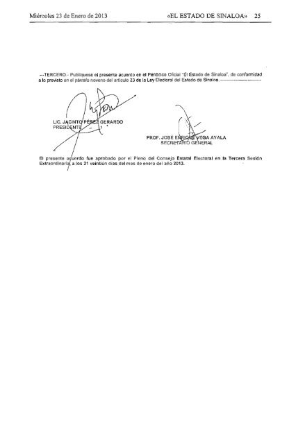 P.O.E 23/01/2013 - Gobierno del Estado de Sinaloa