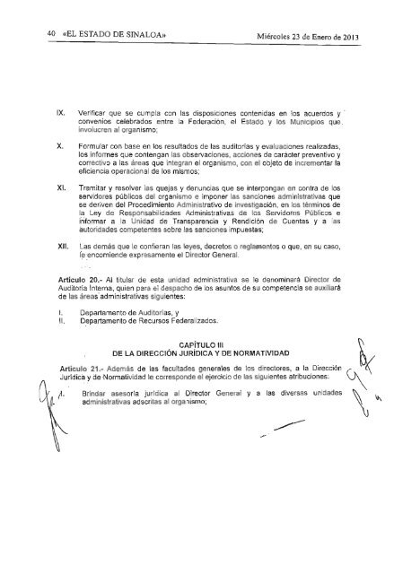 P.O.E 23/01/2013 - Gobierno del Estado de Sinaloa