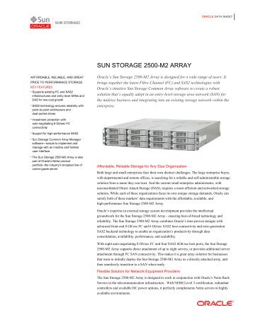 Sun Storage 2500-M2 Array - Spectra