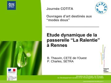 Etude dynamique de la passerelle - PLATEFORME OUVRAGES D ...