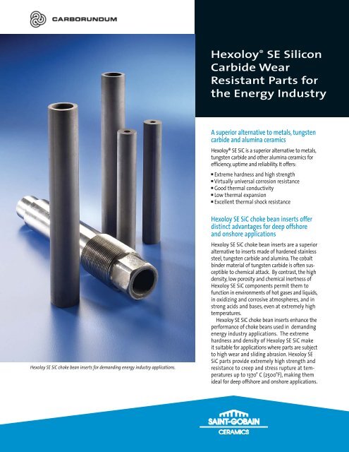 HexoloyÂ® SE Silicon Carbide Wear Resistant Parts for the Energy ...
