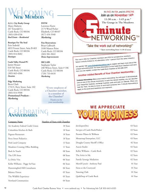 Business After Hours - Castle Rock Chamber of Commerce