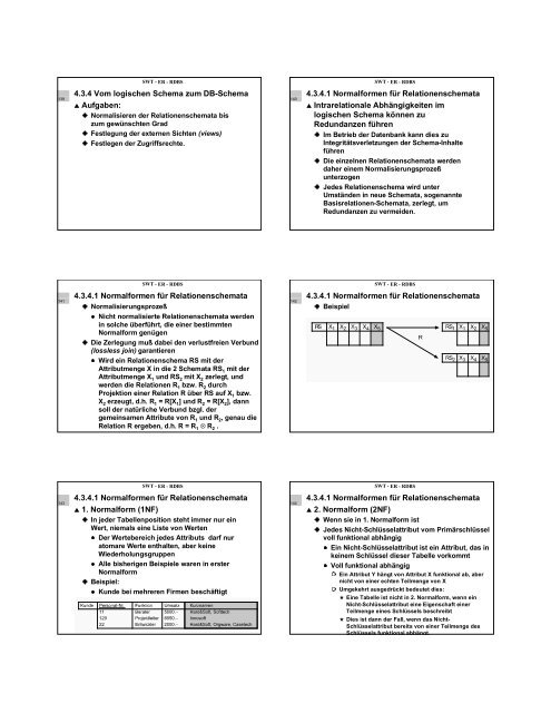 Inhalt 4 Datenmodellierung 4.1 Entity-Relationship-Modell 4.2 ...