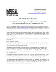 FOR IMMEDIATE RELEASE - Navy Federal Credit Union