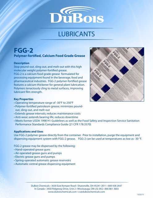 FGG-2 LUBRICANTS - DuBois Chemicals Online Store