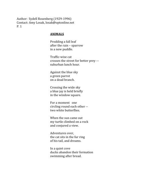 Sample Haiku and Senryu Poems - Child Life Council