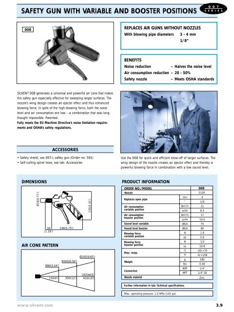 safety gun with a flat nozzle