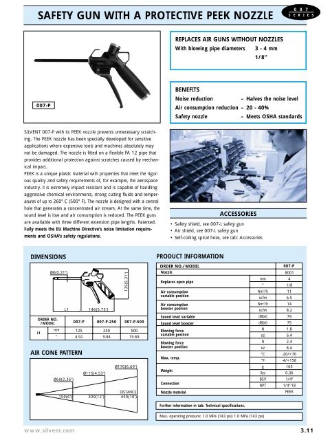 safety gun with a flat nozzle