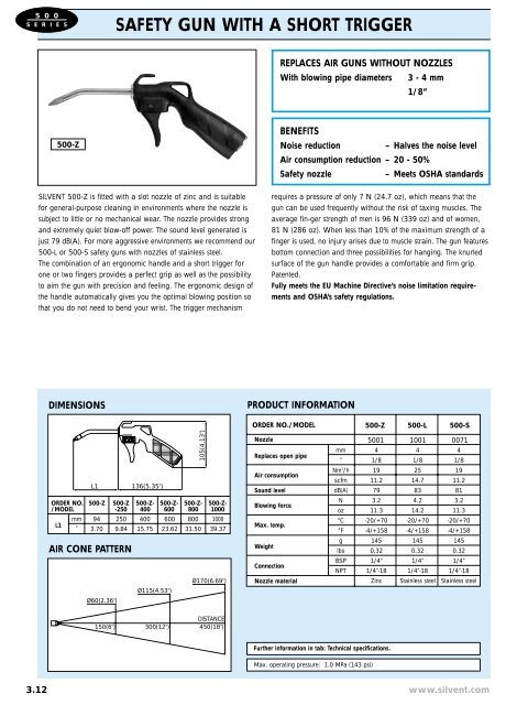 safety gun with a flat nozzle