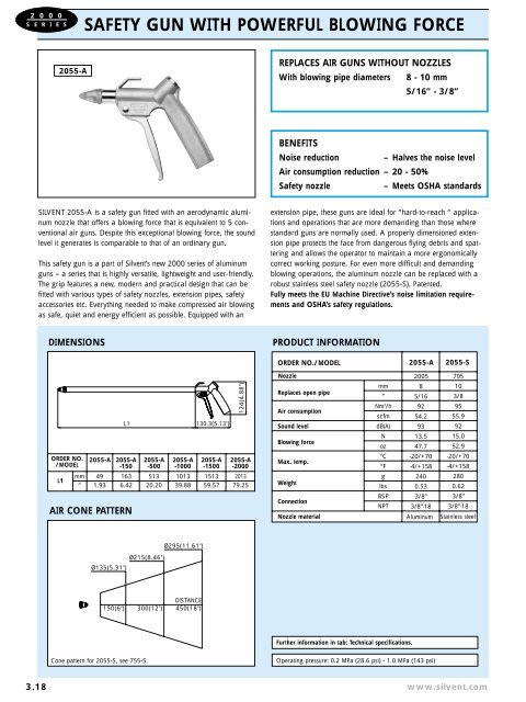 safety gun with a flat nozzle