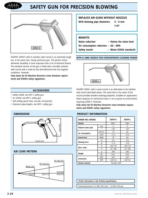 safety gun with a flat nozzle