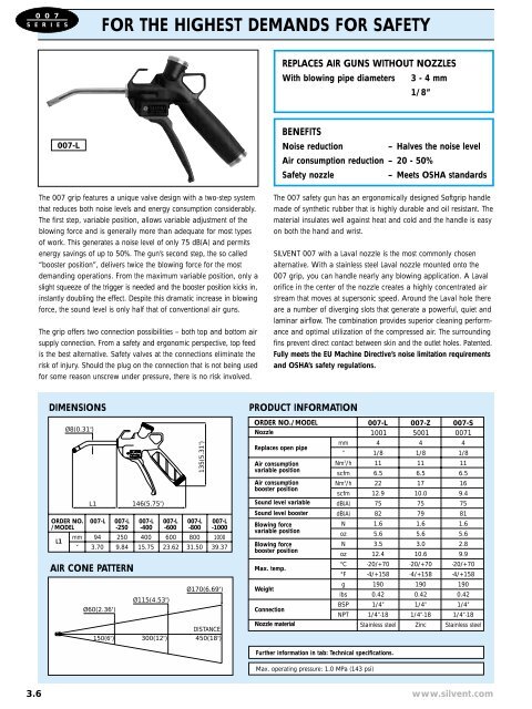 safety gun with a flat nozzle