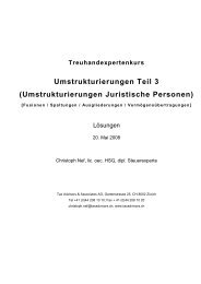 Umstrukturierungen Teil 3 - Tax Advisors & Associates AG