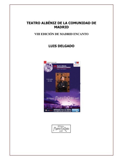 teatro albÃ©niz de la comunidad de madrid luis delgado - Angel GalÃ¡n