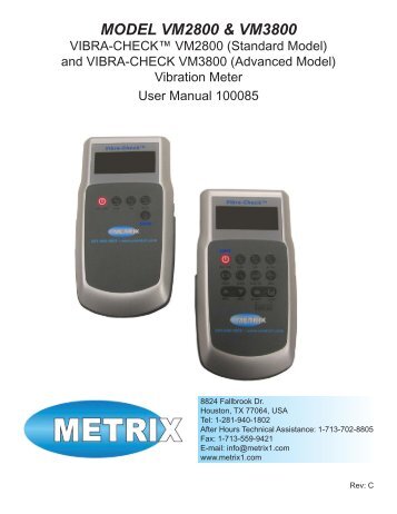 MANUAL, VIBRACHECK, VM2800 & VM3800 ... - Istec International