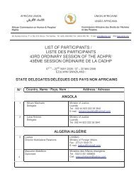 List of Participants - African Commission on Human and Peoples ...