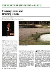 Flushing Drains and Brushing Greens - USGA Green Section Record