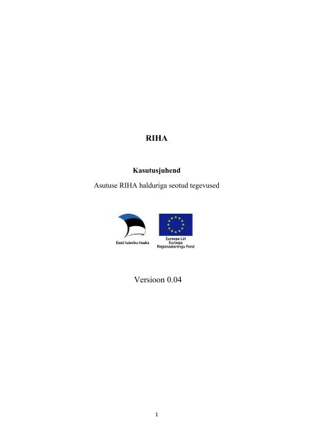 RIHA haldurile - Riigi InfosÃ¼steemi Amet