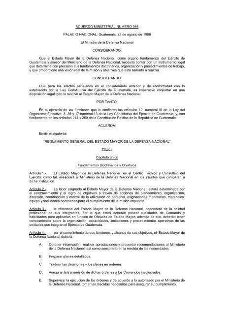 Reglamento General del Estado Mayor de la Defensa ... - idepe