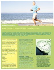 Exercising Your Way to Lower Blood Pressure - American College of ...