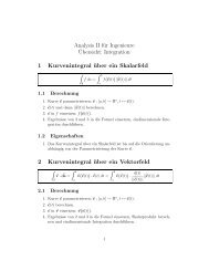 Analysis II fÃ¼r Ingenieure Â¨Ubersicht: Integration 1 Kurvenintegral ...