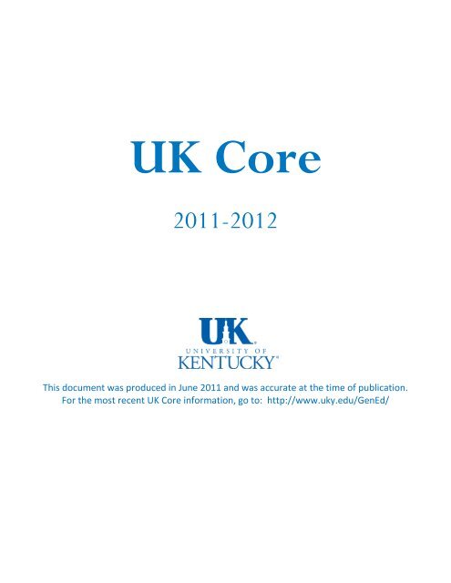 Uk Core University Of Kentucky