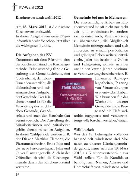 Ausgabe 1/2012 - Ev.-luth. Kirchengemeinde Meinersen