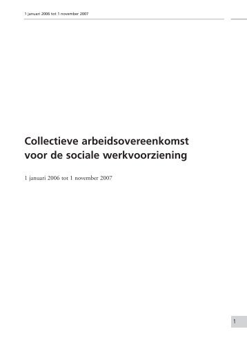 CAO sociale werkvoorziening 2006-2007 - Salaris-informatie.nl