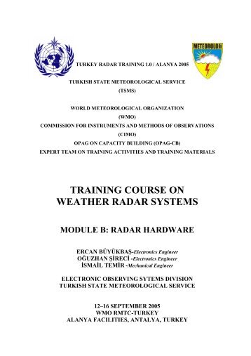 training course on weather radar systems - RTC, Regional Training ...